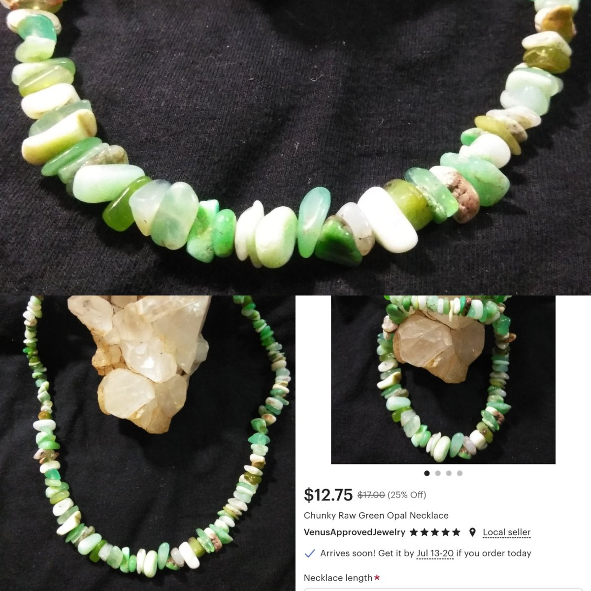 A perfect #chunkyrawopalnecklace  for sale for y'all!
etsy.com/listing/107618…
#opaljewelry #opalnecklace #stonenecklace #rawnecklace #etsyshop #etsyseller #etsystore #chunkyjewelry #chunkynecklaces #greenopalnecklace #chunkynecklacw