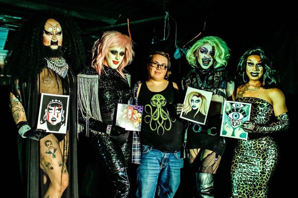 OH MY GOD! I JUST FOUND THE MEET AND GREET PHOTO OF ME AT MY FIRST DRAG SHOW AND I'm CRYING!!! LOOK AT THE LIL BABY WITH ALL THESE GORGEOUS GHOULS!!