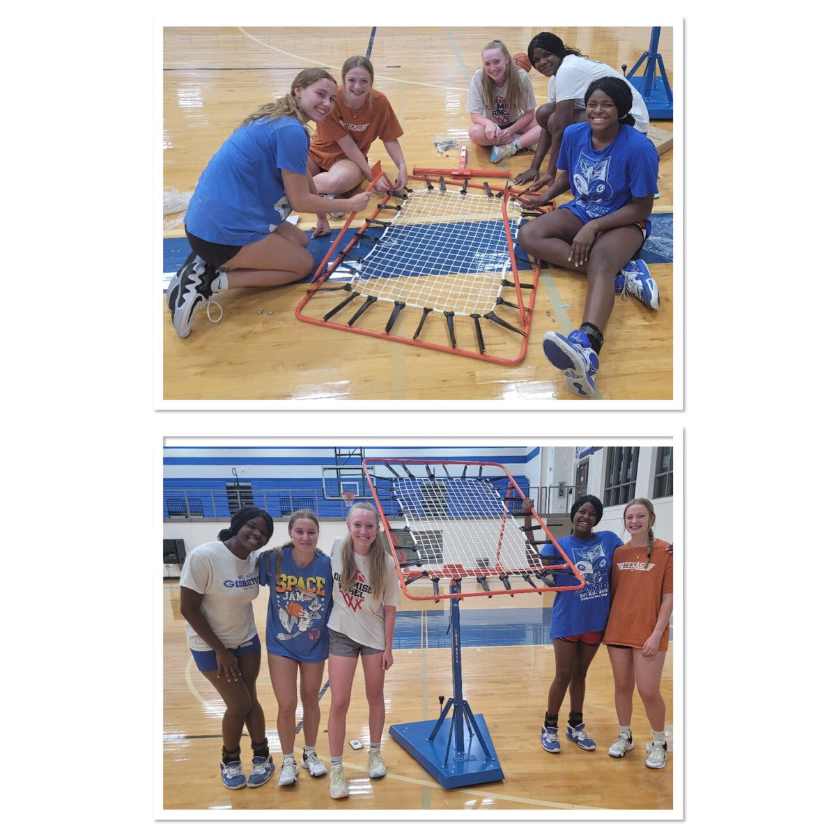 CoachFarney's tweet photo. LOVE THESE GALS who helped to put together a KBA old-school toss back—can’t wait for🏀season #EFND💙 #ItsAllAboutTheCore🍎 https://t.co/69H6AMpGgj