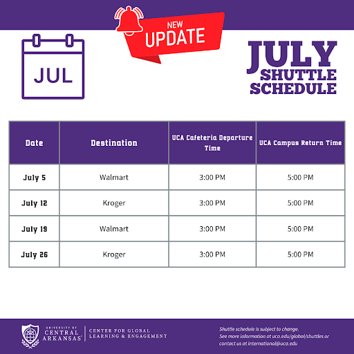 Update July schedule!