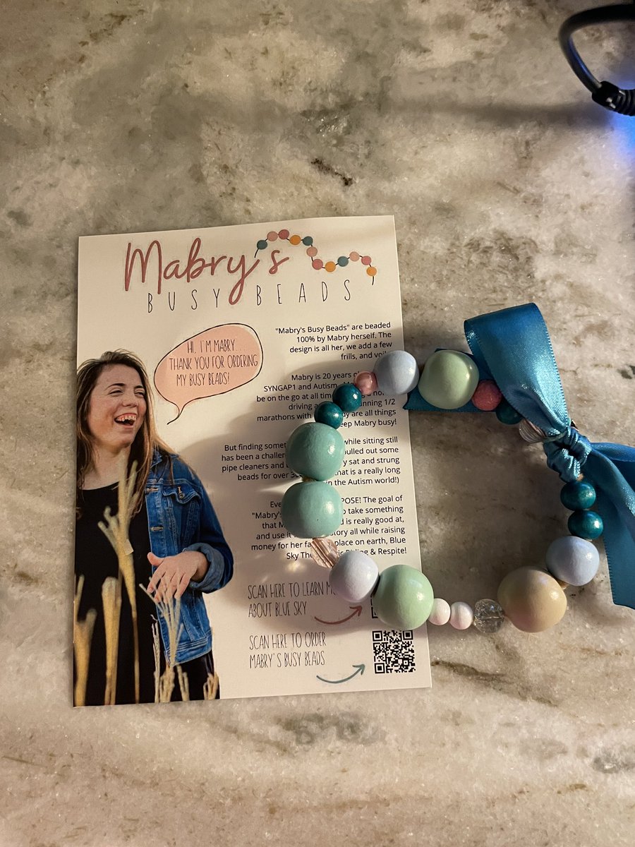 lynn_jameson's tweet photo. I received a very sweet, thoughtful, and unexpected gift today from a colleague at @txcase . Linda Walker with @Texthelp gave me Mabry’s Busy Beads. #autism #autismawareness #beads #purpose #meaningful #interactive23 #tcaseproud https://t.co/MURmP3y9tO