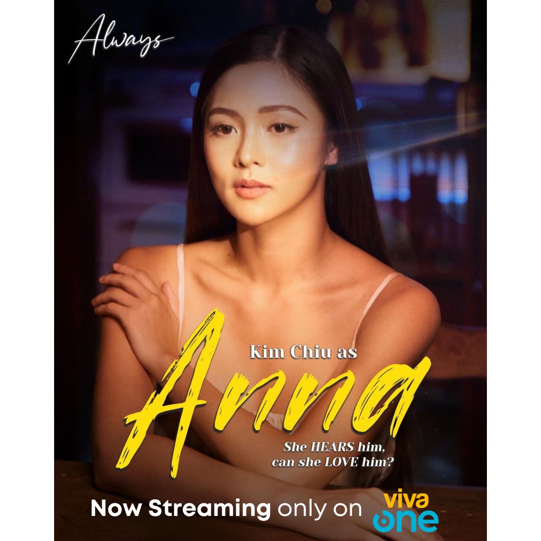 VivaOnePH's tweet photo. Kim Chiu as ANNA.

Sabi nila ang pag-ibig daw ay nakikita, naririnig, at nararamdaman.

NOW STREAMING only on Viva One!

*Exclusive outside SEA

Always  👉https://t.co/1V34Z2SmEn

#AlwaysMovie
#AlwaysKimXi
#KimXiIsBack https://t.co/UothbqsMWz