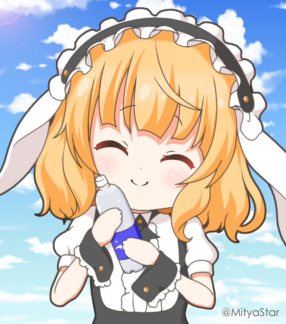 kirima syaro 1girl solo twitter username fleur de lapin uniform animal ears puffy sleeves white shirt  illustration images