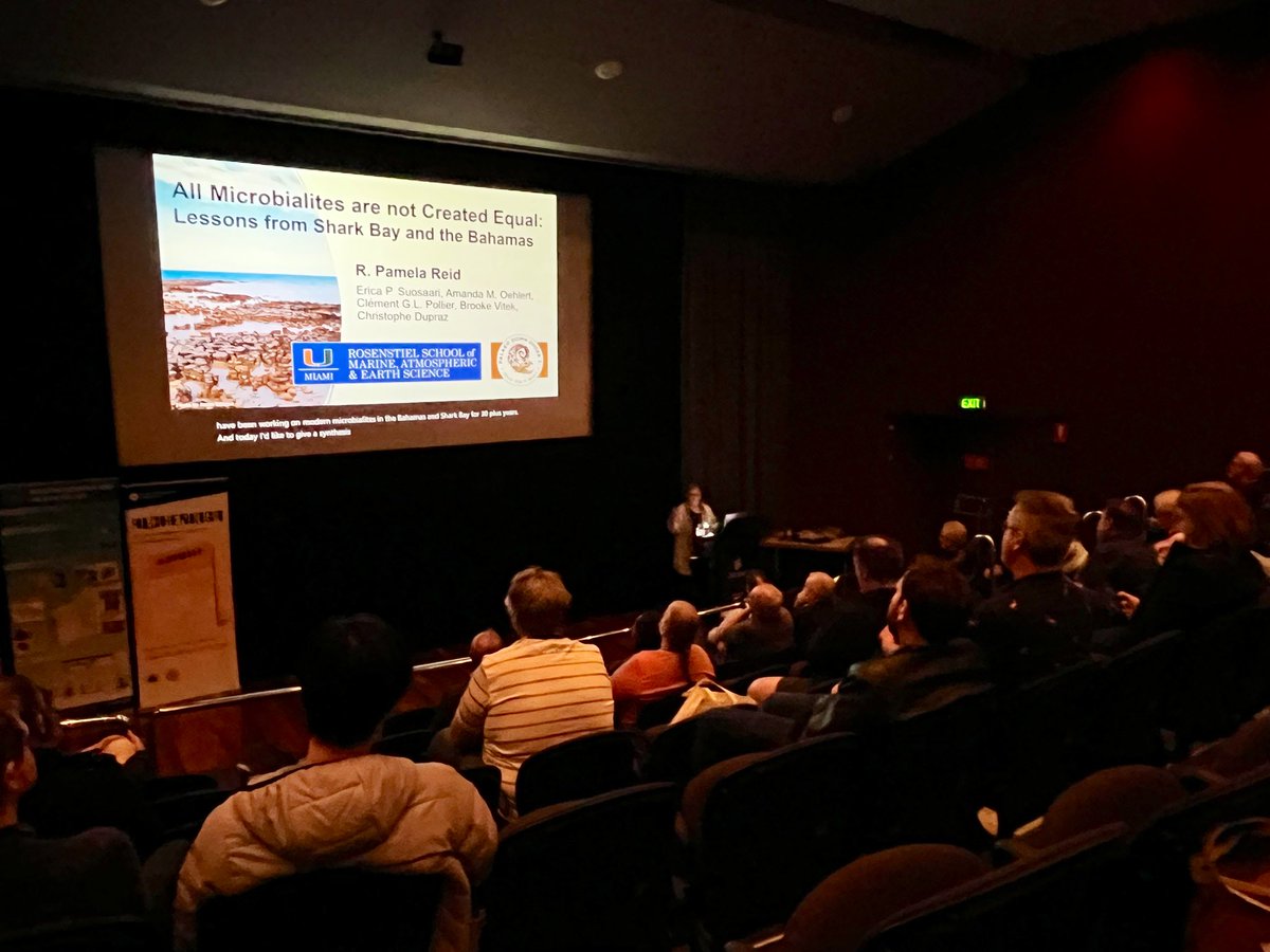 Pam Reid wows the plenary audience today with stunning #stromatolites from Shark Bay and the Bahamas

#PDU3 #AusPalaeo