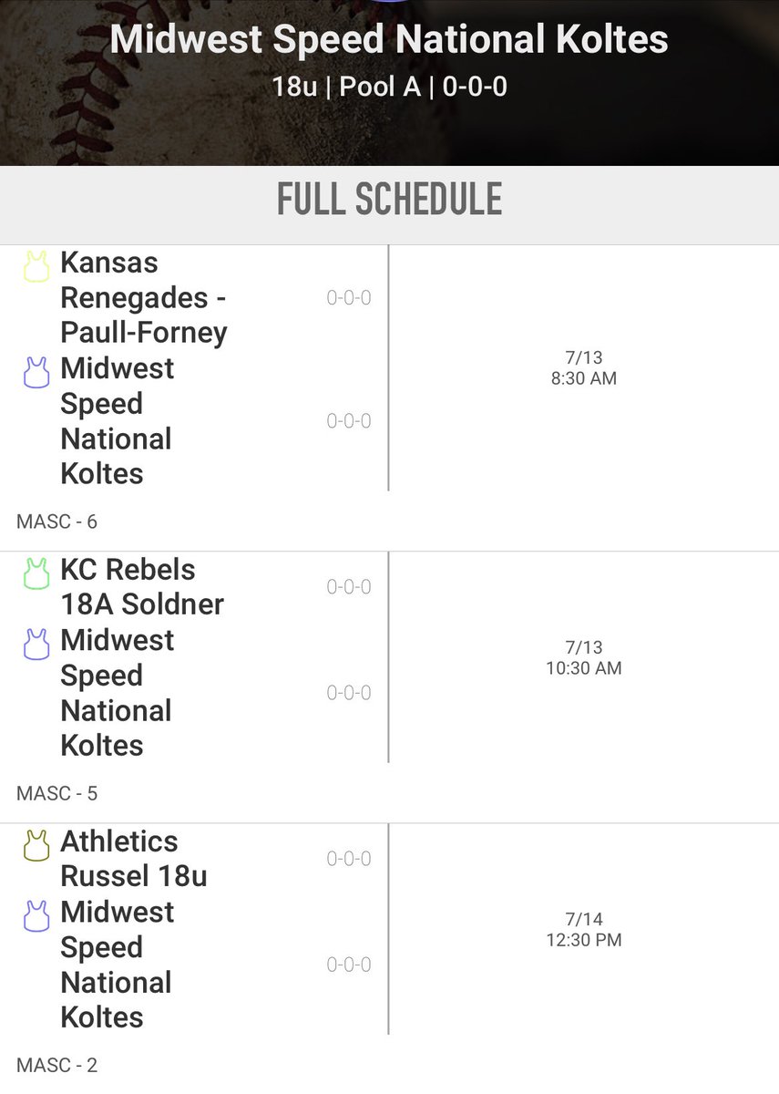 Kansas Top Gun Elite Championships here we come!! <a href="/18uSpeed_Koltes/">MW Speed- 18U National- Koltes</a>