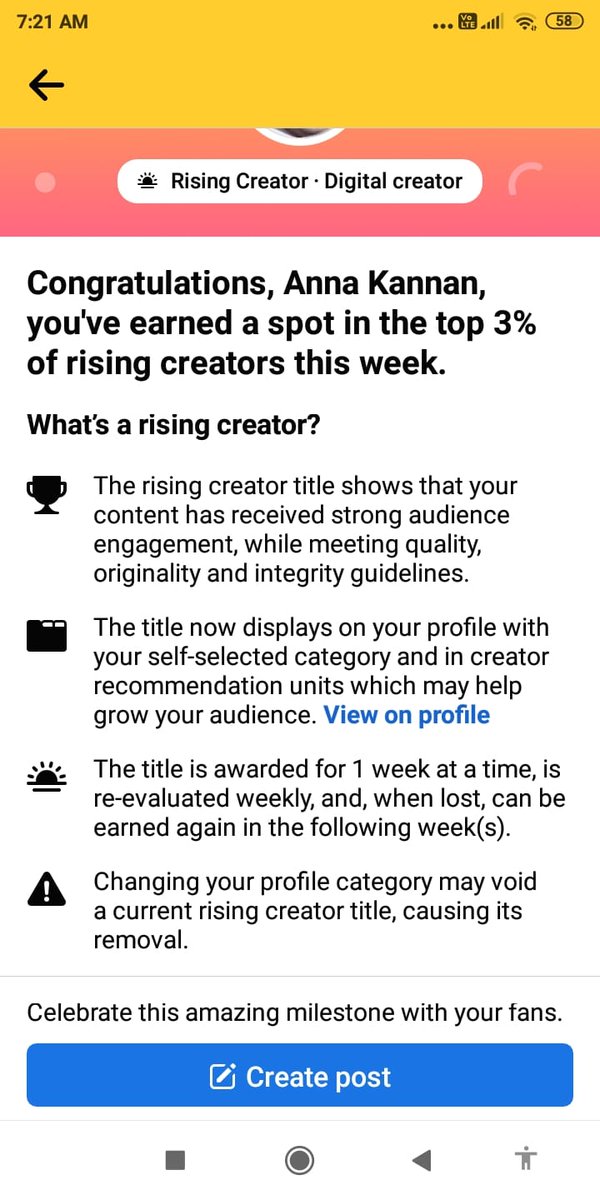 annakannan's tweet image. On Top 3% of Rising Creators at Facebook.

Thanks to all.

#Facebook #risingcreator #creator #digital #digitalcreator #content #ContentCreator #Tamil