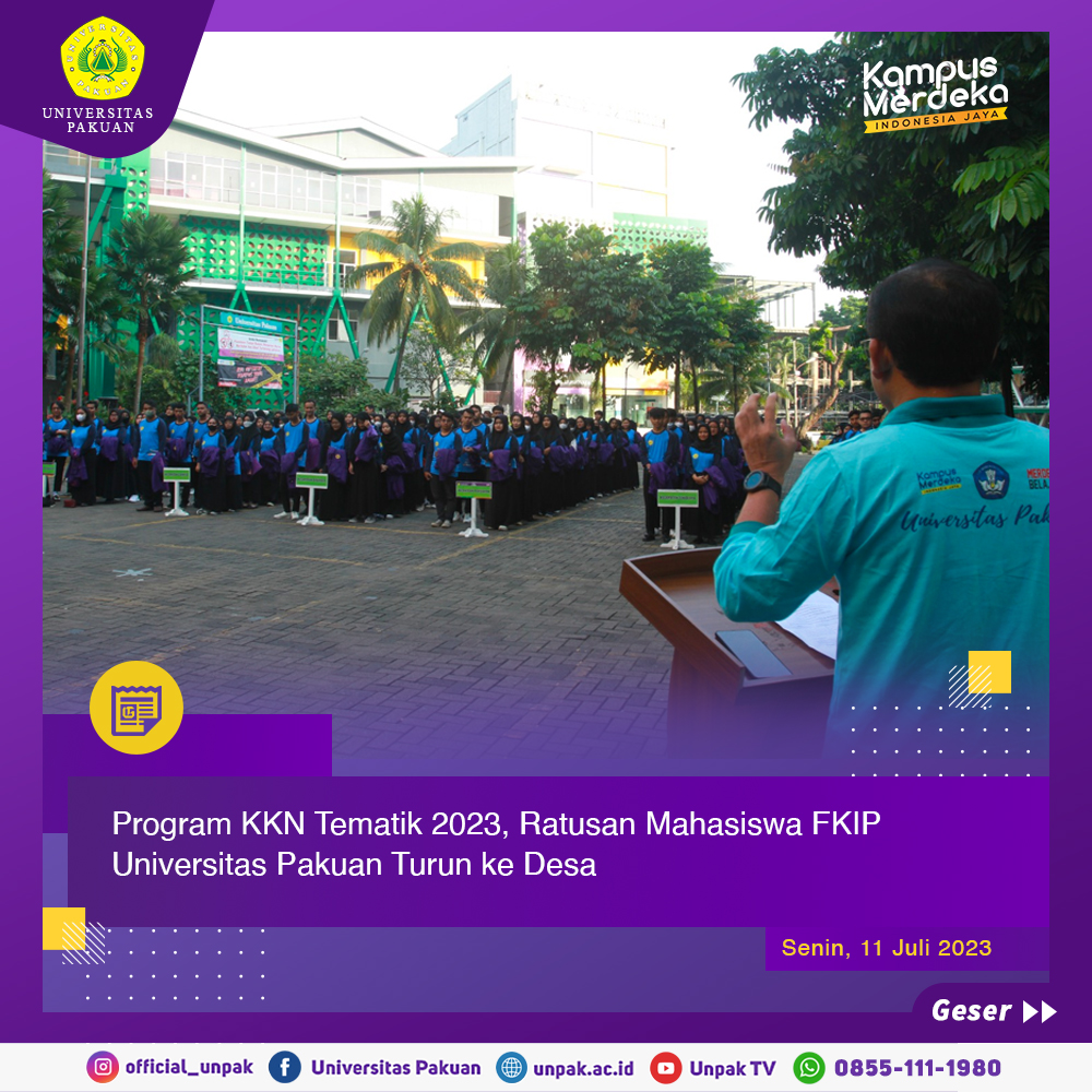 official_unpak's tweet photo. #BeritaUnpak 

Fakultas Keguruan dan Ilmu Pendidikan (FKIP) Universitas Pakuan (Unpak) lepas 230 mahasiswa untuk melaksanakan kegiatan Kuliah Kerja Nyata Tematik (KKNT) tahun 2023 di desa, Selasa, 11 Juli 2023. 

Baca berita selengkapnya di https://t.co/RO90YsF5VQ https://t.co/pkbKSerjyR