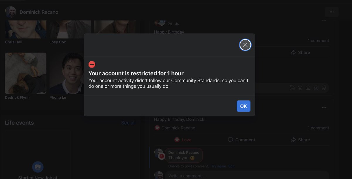 Good job #Facebook I’m in trouble for wanting to personally thank all my friends who wished me a happy birthday 🙄 #Facebooooooo