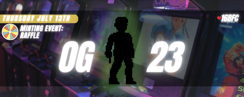 The next OG character is keen to be revealed &amp; minted!

Minting rights to OG-23 will be awarded to the winner of a raffle being held on Thursday this week.

Want to score 5x tickets to be in the draw?
✅ name a famous COP from a video game
🔁 retweet
⏰ end in 24hrs... GO!