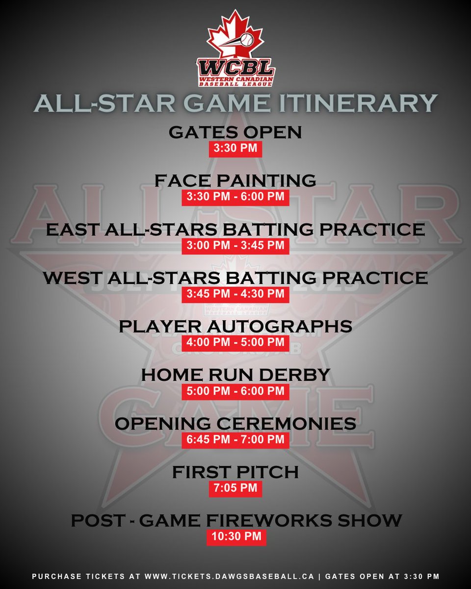 Excited to announce the Weyburn Beavers 2023 WCBL All-Stars! 

⚾️ P Jacob Clark
⚾️ P Jamin Smith
⚾️ P Luke Zimmer
⚾️ IF Ryan Dauphinee
⚾️ IF Ryan Muizelaar
⚾️ OF Trent Lawson 
⚾️ Coach Cam Williams
Ryan Dauphinee will also be competing in the Home Run Derby. 
#WCBL #PlayInOurPark