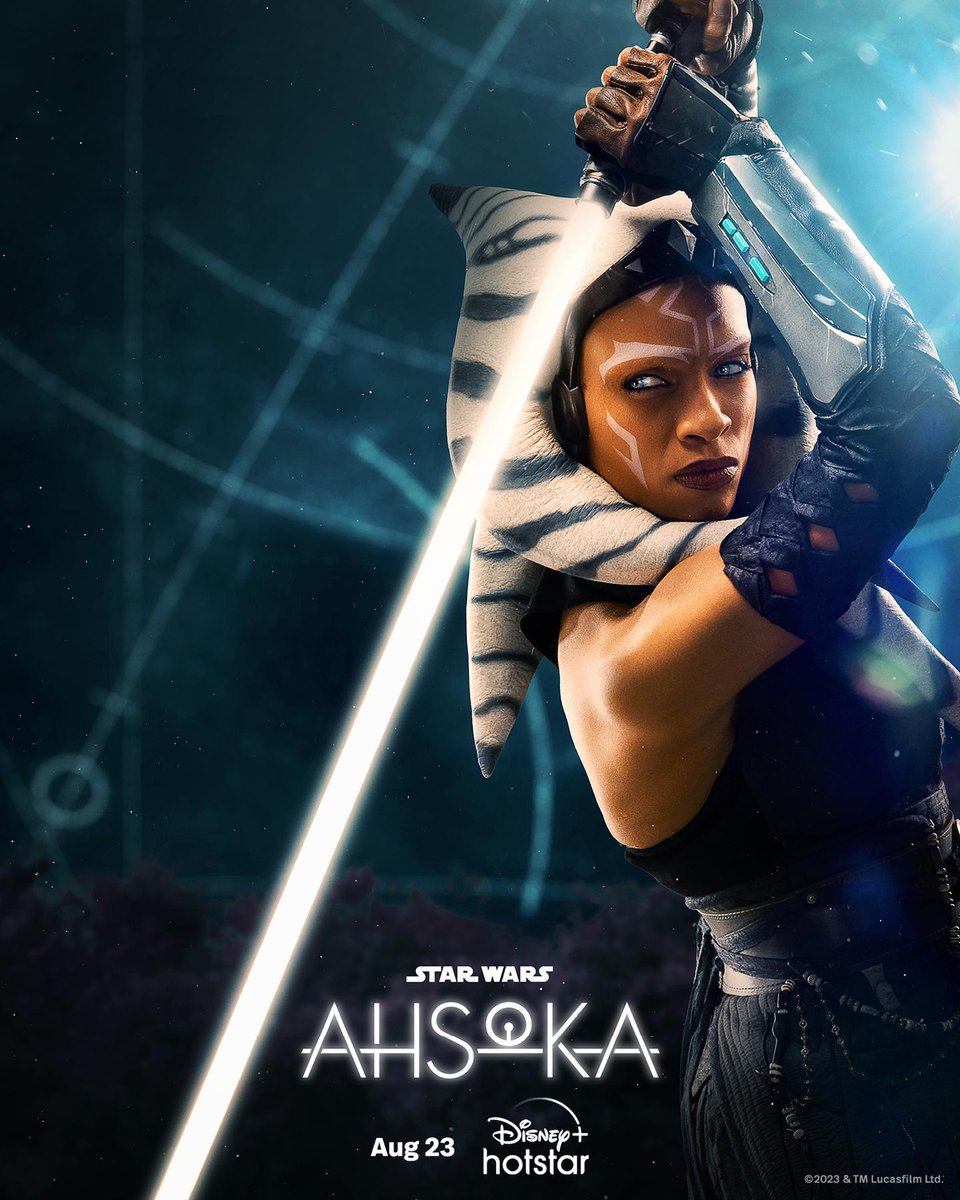 Check out the new poster for #Ahsoka and experience the two-episode series premiere of the Star Wars Original series, streaming 23 August on #DisneyPlusHotstarMY.