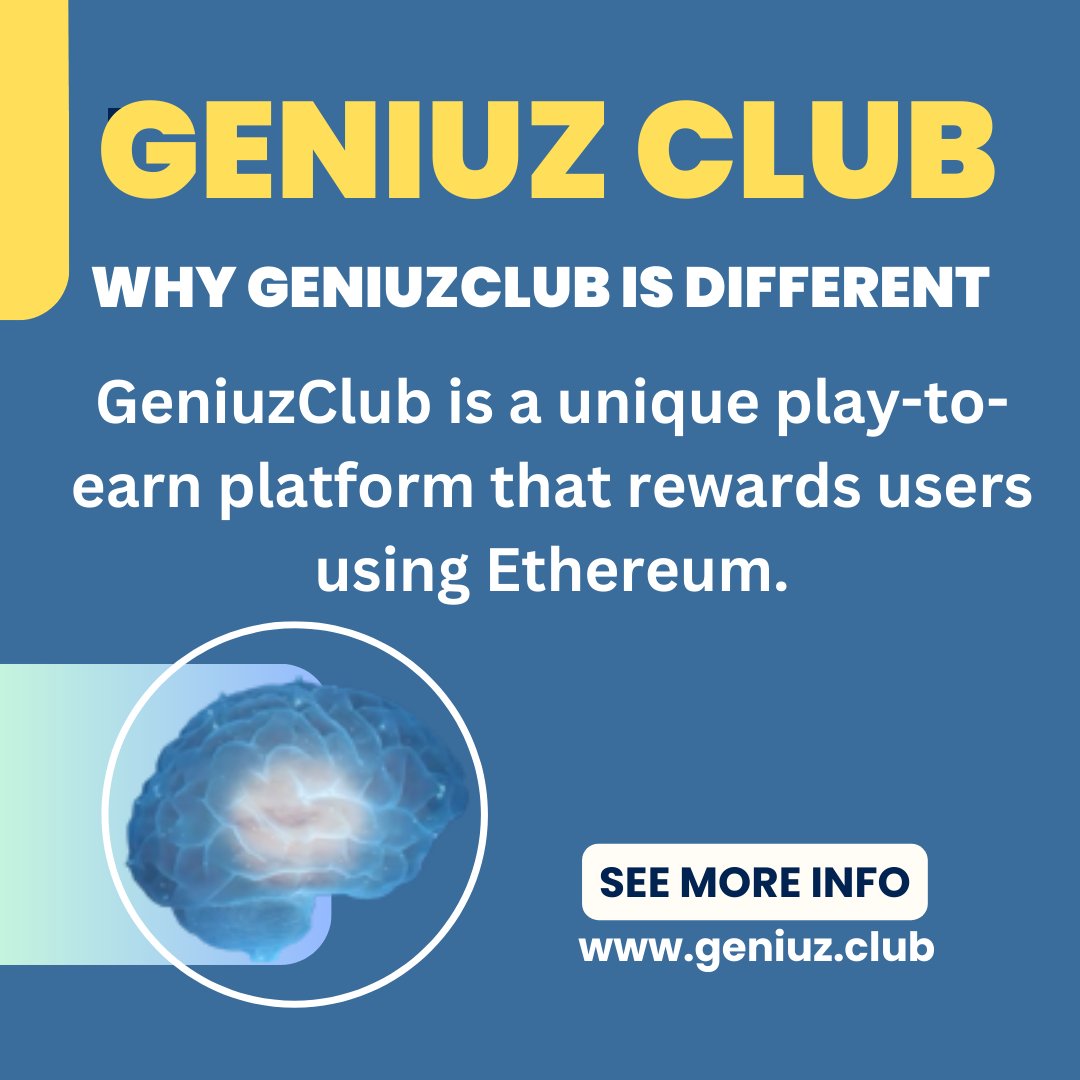 Why GeniuzClub is different?
GeniuzClub is a unique play-to-earn platform that rewards users using Ethereum.

Get more info: geniuz.club

<a href="/geniuz_club/">GeniuzClub</a>
#Btc #doge #eth #shib #coin #token #nft #Crypto