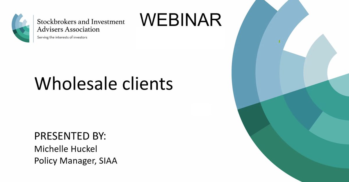 Fantastic webinar by <a href="/SIAAaust/">SIAA</a> on the regulatory environment and policies around the Wholesale Investor ruling, excellent work done by SIAA in engaging with the regulators effectively representing the #stockbroking industry

#compliance #policy #stocks #asx