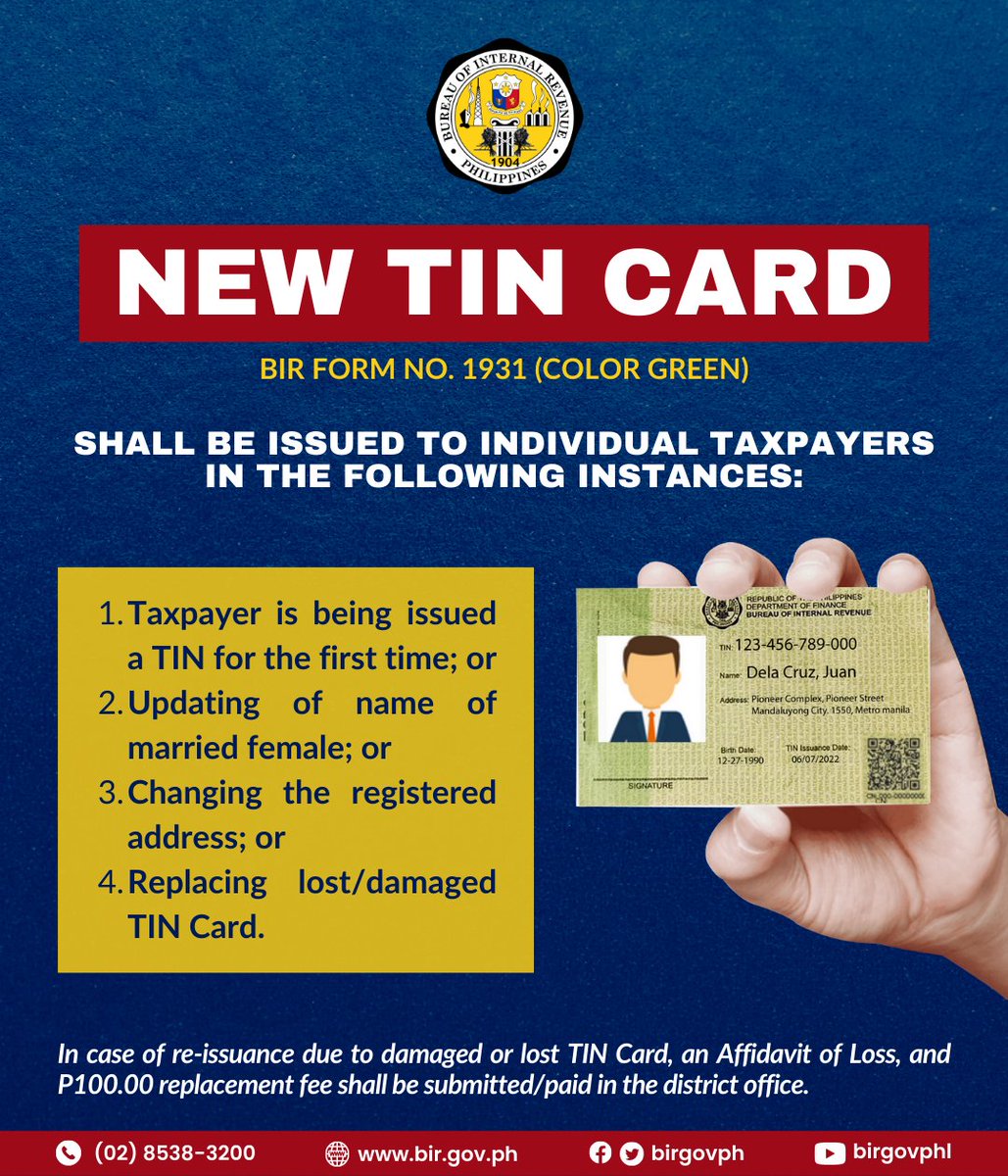 Tin Rdo Branch Code BIR Revenue District Office 008-Baguio City (@birgovph_rdo008) / Posts / X