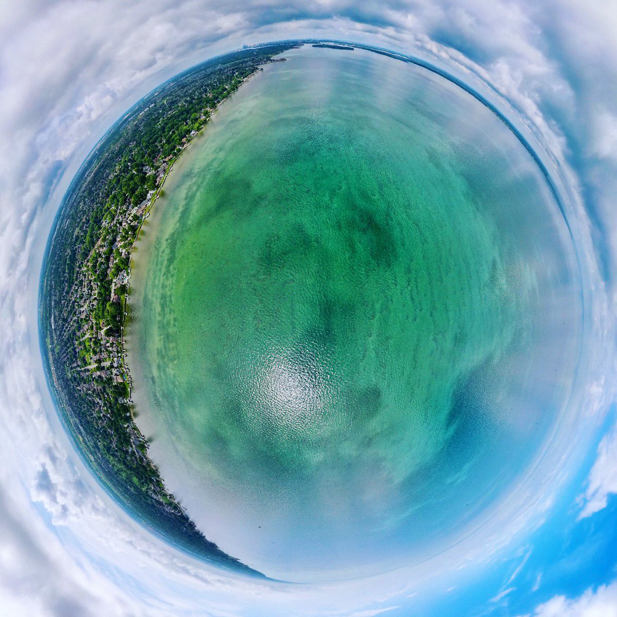 The Turquoise Waters of Lake St. Clair #drone #uav #uas #rpas #dji #mavicair2 #upyourgame #lake #lakestclair #turquoise #water #summer #morning #aerialphotography #sphere #pano #shotondji #tecumseh #ontario #canada #dronestagram #dronedesire #twenty4sevendrones #gameofdrones
