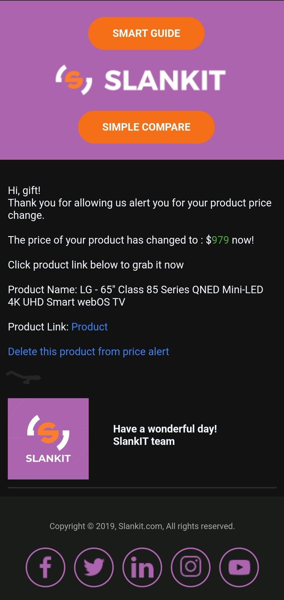 goslankit's tweet photo. Are you looking to save money💰 on electronics? SlankIT can help. We track prices and send alerts when there are price drops💧

Create a price alert for the products you're interested in, and we'll let you know when the price is right. 

#SlankIT #savemoney #electronics https://t.co/RB065zkyML