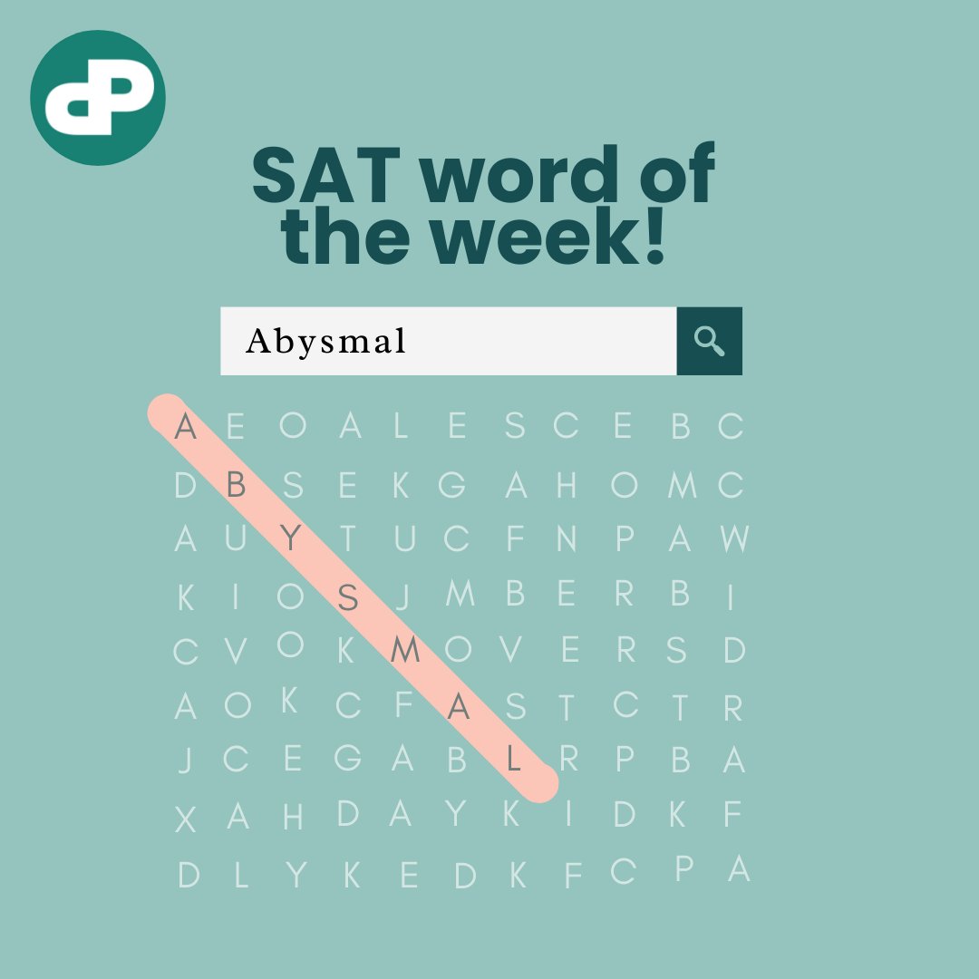 RoundPier's tweet photo. SAT World of the Week 🔎

- - - - - Abysmal - - - - -

Do you know what this means?

#roundpier #studying #SAT https://t.co/3JP5pP1FTa