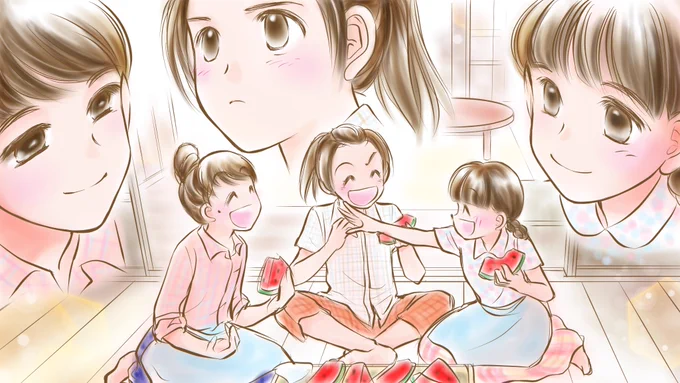 #スカーレット 第45~46話💕 直子が東京で働くことになった。信作も酔った父親を背中に背負い、自分たちが大きくなったことを思う。 丸熊陶業に新しい人が3人来た。そして喜美子のデザインが火鉢の絵に採用が決まって…!  初登場の松下洸平さん、当時どう描いていいか掴めず、描いたこの絵の小ささよ🤣