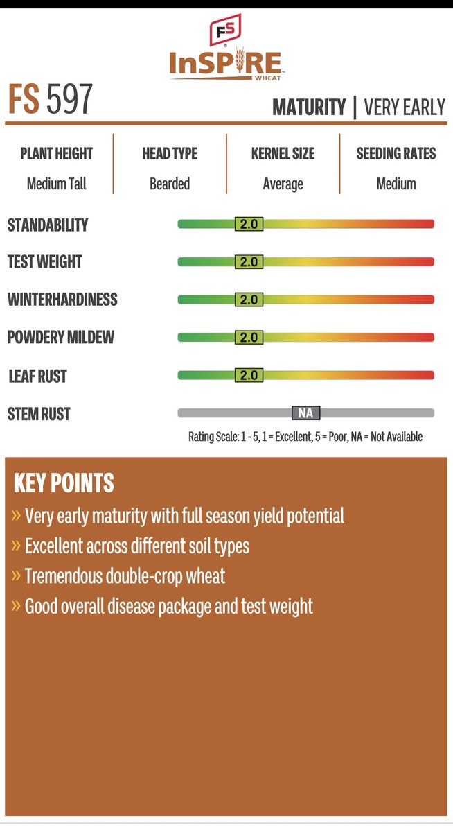 ilsoilnerd's tweet photo. 🌾An amazing year for wheat here in west central Illinois .I am thankful to have a strong lineup in the FSInSPIRE Bag to share with our growers. We are blessed to report FS 597 tipped the scales yielding over 135 bu per acre!! 🌾@InVISION_HiSOY @BrianManahan2
#InSPIREconfidence https://t.co/LkO6Gadr7d