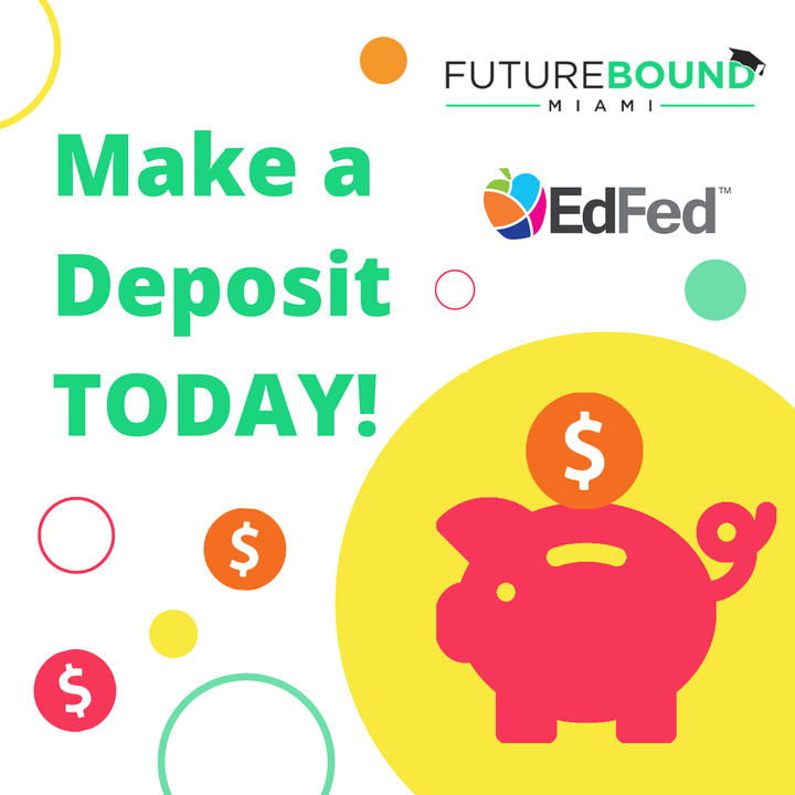 FutureBoundMIA's tweet photo. Make a deposit today! 💰

Visit a branch near you and make a deposit into your child's #FutureBoundMiami Account: https://t.co/Vi4926oPme. Check your account balance online by signing into your student portal through Miami-Dade County Public Schools

#FutureBound #Bound4Success https://t.co/pYrqjSXUDf
