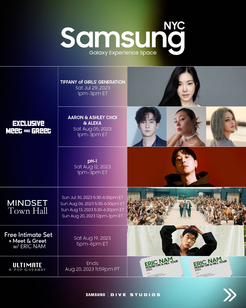 [📣]

New York Nam Nation! Free Intimate Performance w/ Eric Nam at the Samsung #GalaxyExperience Space located at 50 West 34th St. in NYC! 

⏰️ Saturday, August 19th @ 5pm 
RSVP &amp; More Info 🔗⇢  samsungilp.divestudios.io 

#EricNam #에릭남 #SamsungxDIVE #GalaxyExperience