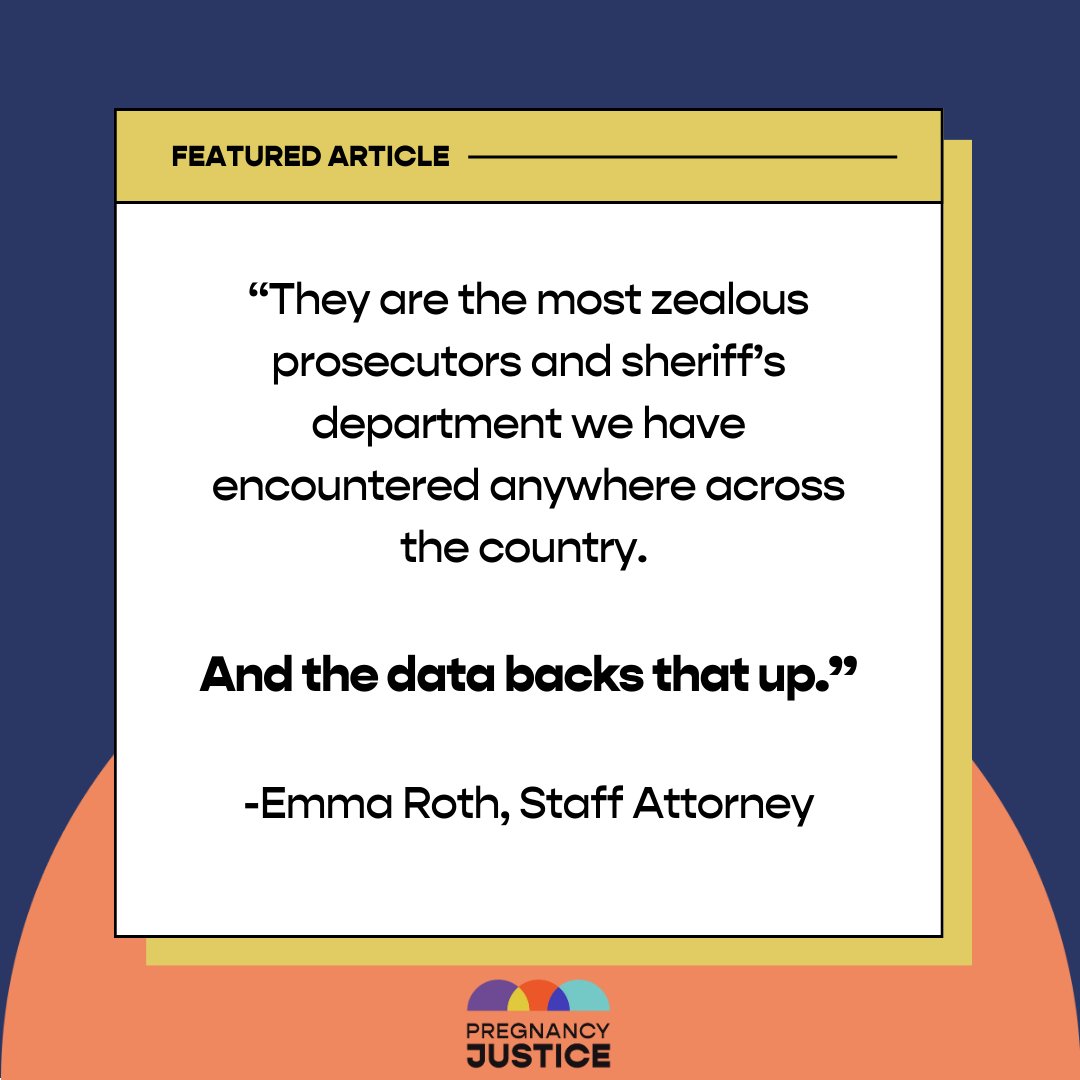 Etowah County, Alabama, where we represent many pregnant and postpartum clients, arrests and jails more people for drug use during pregnancy than any other county in the state or country.

Read the full story by @AmyKingsley4 of <a href="/aldotcom/">AL.com</a>: al.com/news/anniston-… 🧵