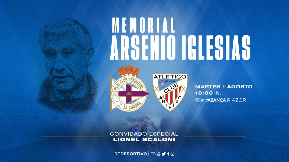 #OSNOSOS | ABANCA-RIAZOR acollerá o memorial Arsenio Iglesias con Lionel Scaloni como convidado especial rcdeportivo.es/gl/novas/abanc…