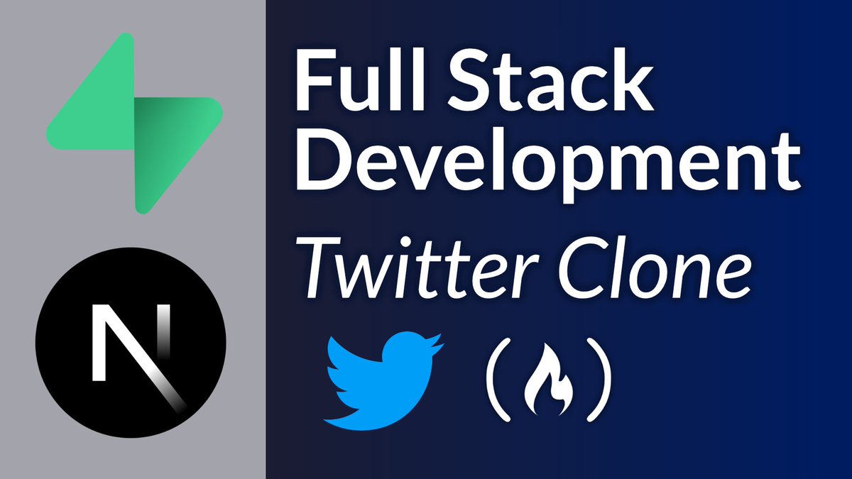 freeCodeCamp's tweet image. These days, it seems like everyone&apos;s making a Twitter clone.

Well, now you can too with the help of this in-depth, project-based course.

You&apos;ll learn full stack development with Next.js and Supabase along the way as you build your app. Find it on freeCodeCamp&apos;s YouTube channel.
