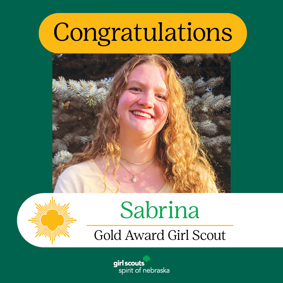 Congratulations to the 2023 Gold Award Girl Scouts! 💚
Meet Sabrina! She partnered with the Elkhorn Hills United Methodist Church and Days for Girls organization to create sanitary kits for girls in need. 
Read more about her project: bit.ly/43ktjRu