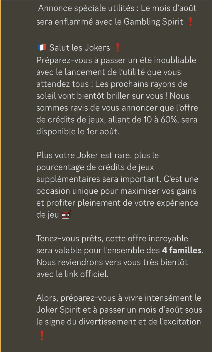 La folie sortie par le jokerclub! 
Merci <a href="/JokerClubSpirit/">Joker Club by Partouche</a> 

Pour info un mint coûte environ 150€. 
Si vous obtenez un divin vous aurez 125€ de crédit de jeu JOURNALIER EN PLUS, pour un dépôt de 250€ (max) 

Autant vous dire que le club nous a sorti une dinguerie !