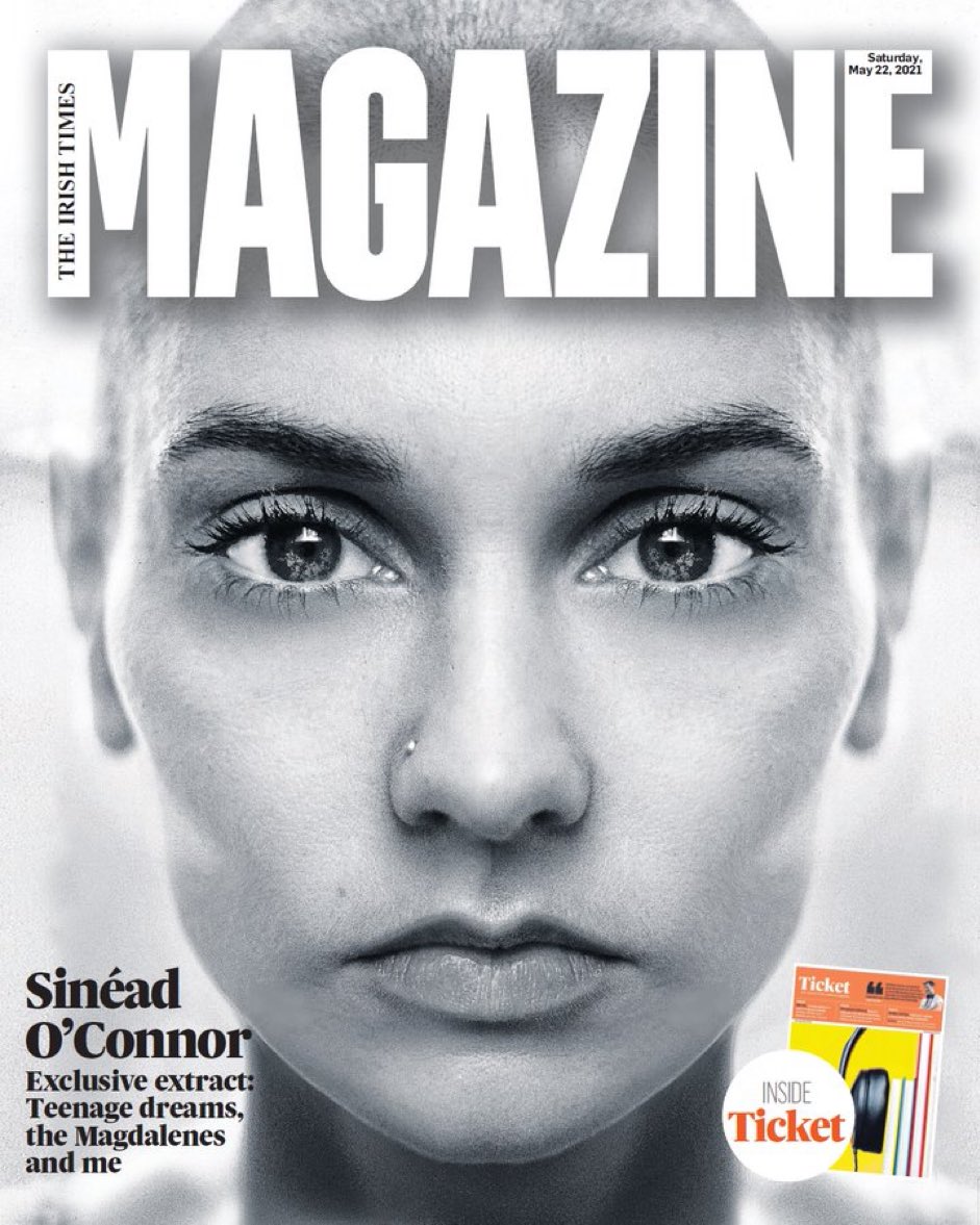 Dreadfully sad news about Sinead O’Connor tonight. Had the privilege to publish a beautifully written extract from her biography back in 2021. Resulted in this stunning cover. One of my highlights at the IT. RIP