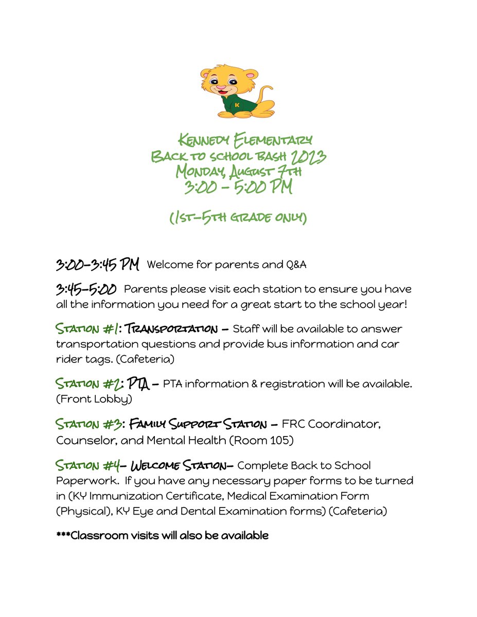 For First through Fifth only!