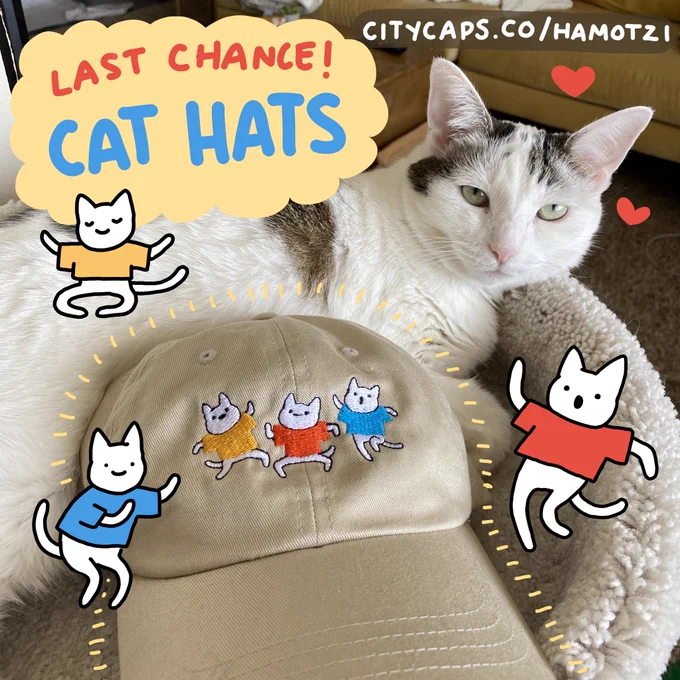 ✨ LAST CHANCE TO GET DANCING CAT HATS!! ✨ decided to do one final run of these, so august 5th will be the last day you can get one! you can get them at the caard link in my bio or on https://t.co/ZQ6QIIIhqx ! 