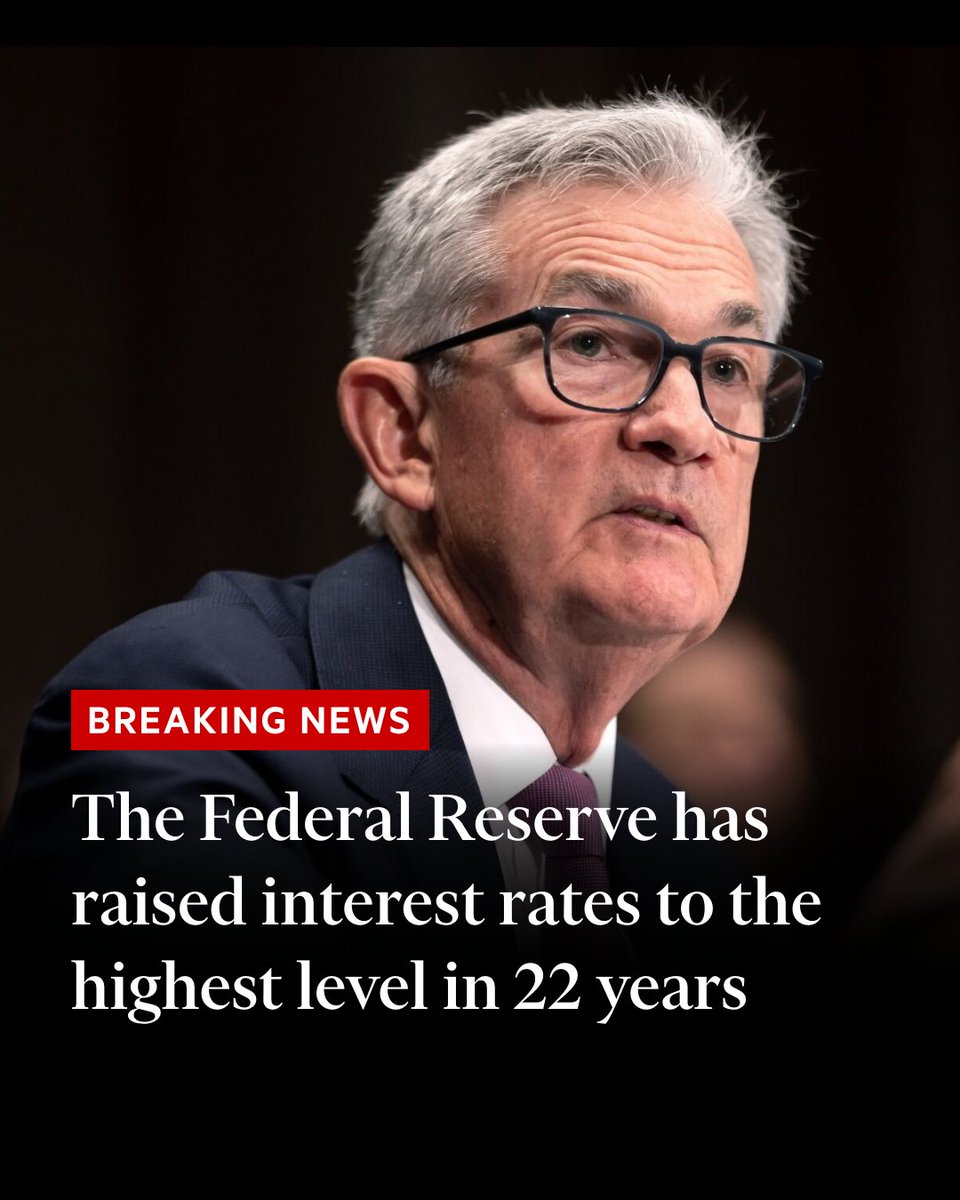 FinancialTimes's tweet photo. Breaking news: The US central bank has implemented a quarter-point increase in its benchmark interest rate as inflation concerns linger https://t.co/5MNbAQCmb1 https://t.co/Kga5fi3NFk