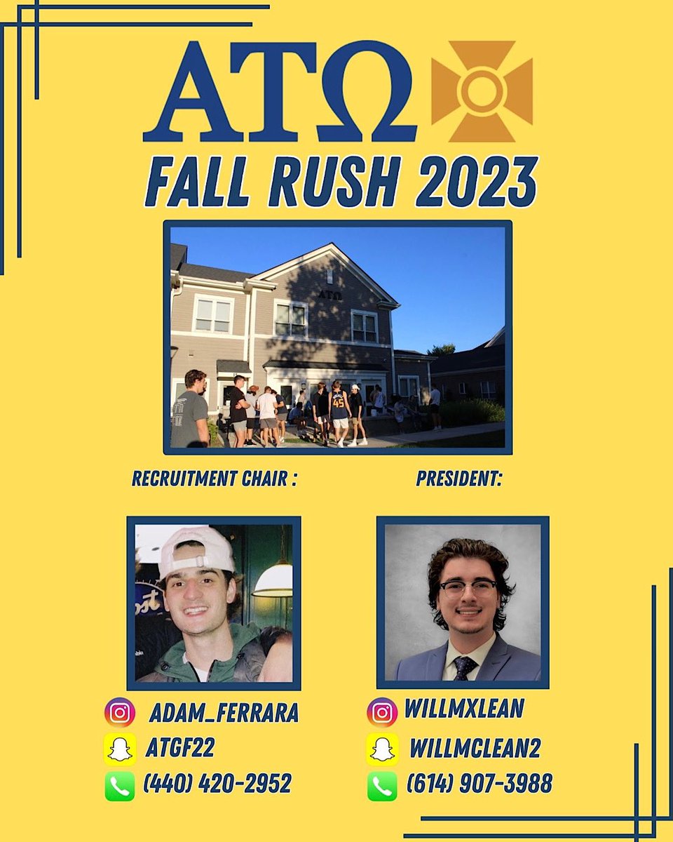 Alright boys, it’s that time of year again. Be with the best and join Alpha Tau Omega 😤 Reach out to our Recruitment Chair Adam Ferrara or our President Will McLean with any question or concerns.