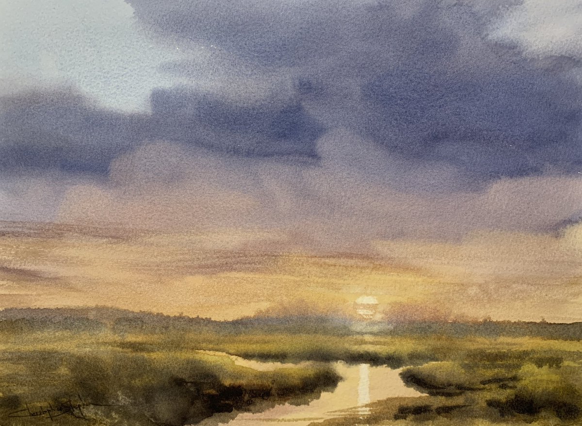Impression of a Sunset, North Norfolk 
#watercolour #art