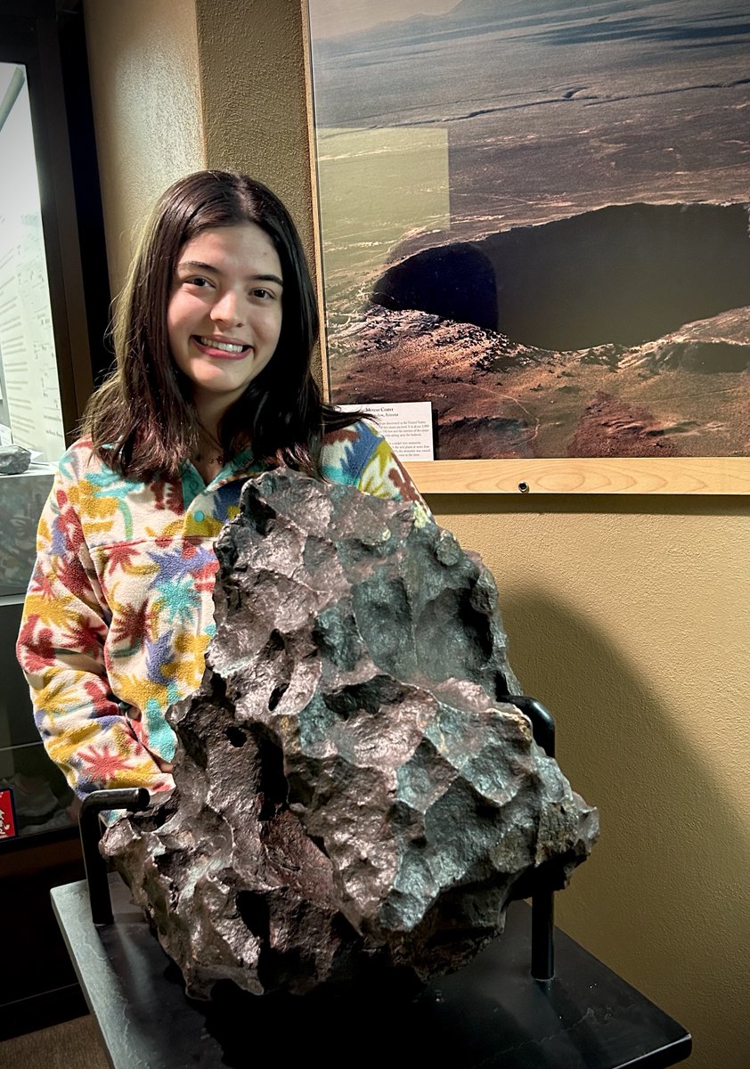 Meet Annemarie! She a geological engineering student, our Tour Coordinator, and assists with curating our collections.

She can also sing almost any #TaylorSwift song from memory, and her favorite specimen is the Canyon Diablo Meteorite! ☄️

#museumlife #meetourcrew #meteorites