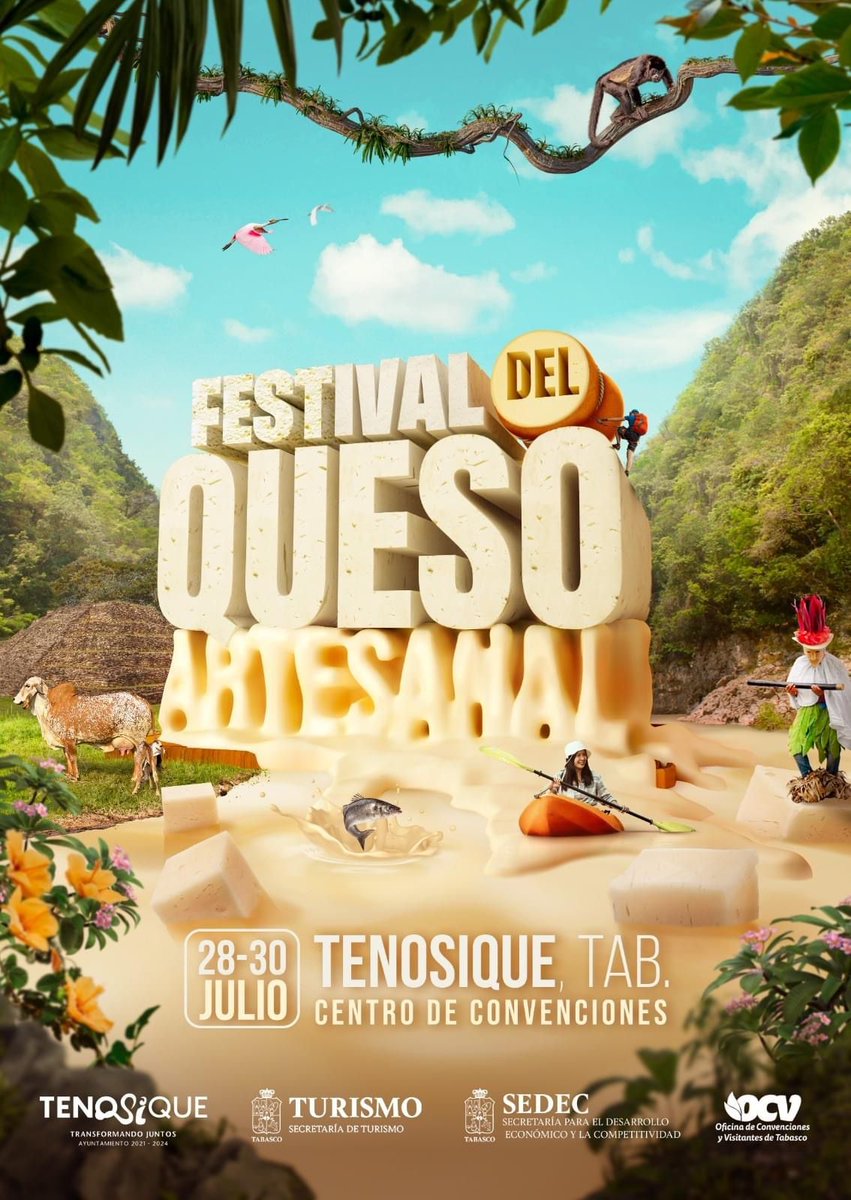 Recuerda, este fin de semana es la mayor fiesta del queso en Tabasco💚

Actividades culturales, aventura, experiencias memorables, gastronomía y toda la mágia de los Ríos Mayas te esperan en Tenosique.

#FestivalDelQuesoArtesanal #VisiteTabasco
#TabascoMemorable
#RutaRiosMayas