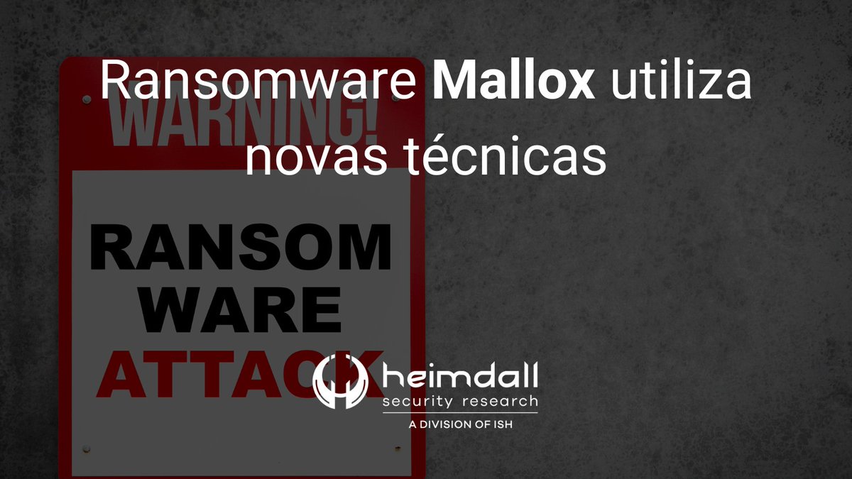 heimdallish's tweet photo. O grupo de ransomware #TargetCompany identificado em 06/2021 onde ganhou atenção ao usar a extensão a “.mallox” nos arquivos
Foi associado na operação do #Ransomware #Mallox, que utilizou um #BatLoader na implantação do payload para criptografia
Heimdall
https://t.co/epBIUXH45o https://t.co/7YNzUUtH61