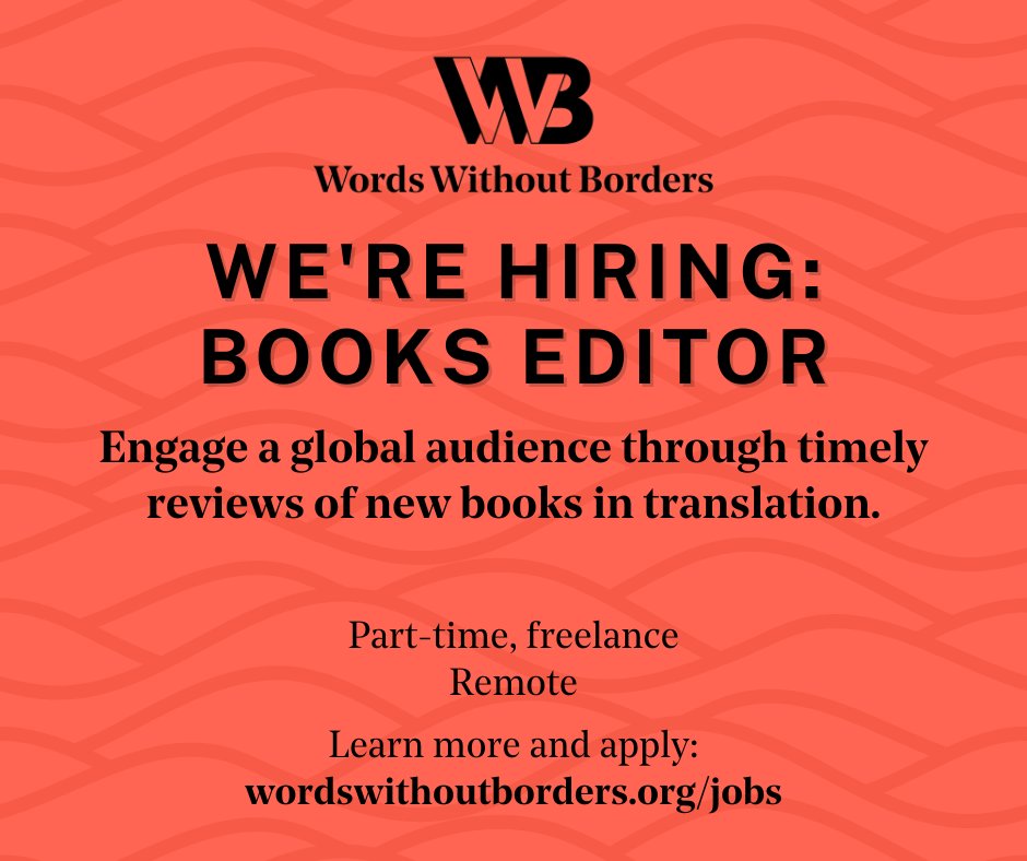We’re hiring! As WWB’s books editor, you’ll be right in the middle of the global literary conversation, commissioning and editing reviews of new books in translation. Find out more at: buff.ly/44Z99xL