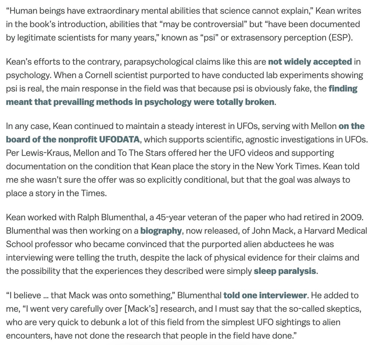 Max_Fisher's tweet image. Guys I'm so sorry but the UFOs aren't real. The propagators of this story are known cranks who claim they can communicate with the dead plus some weirdo hucksters. There are no aliens.