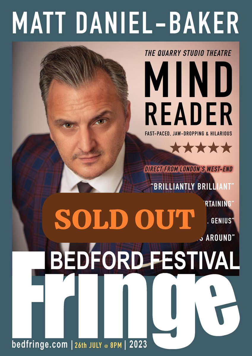 ONeilManagementUK (@oneilmanagement) on Twitter photo Another sold out show for <a href="/mattdanielbaker/">Matt Daniel-Baker</a> tonight
This time at <a href="/bedfringe/">Bedfringe</a>
On stage at 8pm
<a href="/quarrytheatre/">Quarry Theatre</a> #bedford
His next West End show is Aug 31st <a href="/CrazyCoqs/">Crazy Coqs</a> 7pm.
Book online asap.
Do not miss out on a sensational night out! Another sold out show for <a href="/mattdanielbaker/">Matt Daniel-Baker</a> tonight
This time at <a href="/bedfringe/">Bedfringe</a>
On stage at 8pm
<a href="/quarrytheatre/">Quarry Theatre</a> #bedford
His next West End show is Aug 31st <a href="/CrazyCoqs/">Crazy Coqs</a> 7pm.
Book online asap.
Do not miss out on a sensational night out!
