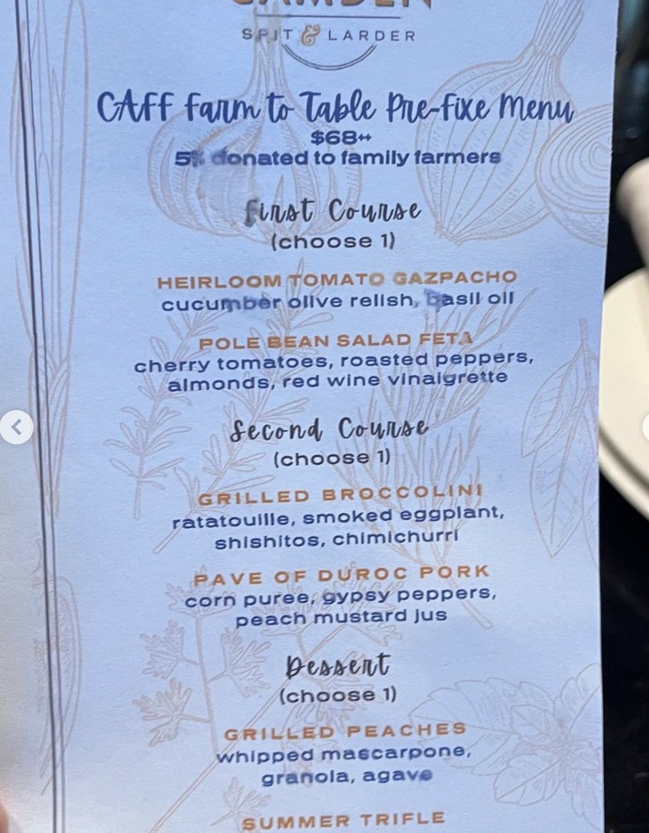 famfarms's tweet photo. Hungry for an amazing seasonal menu (including cocktails) from local farmers? Check out Camden Spit & Larder's (Sacramento) special #TableToFarm menu this week. They are one of several amazing restaurants giving back to family farmers: https://t.co/GgHGMzta8O https://t.co/kYnlj4vmcW