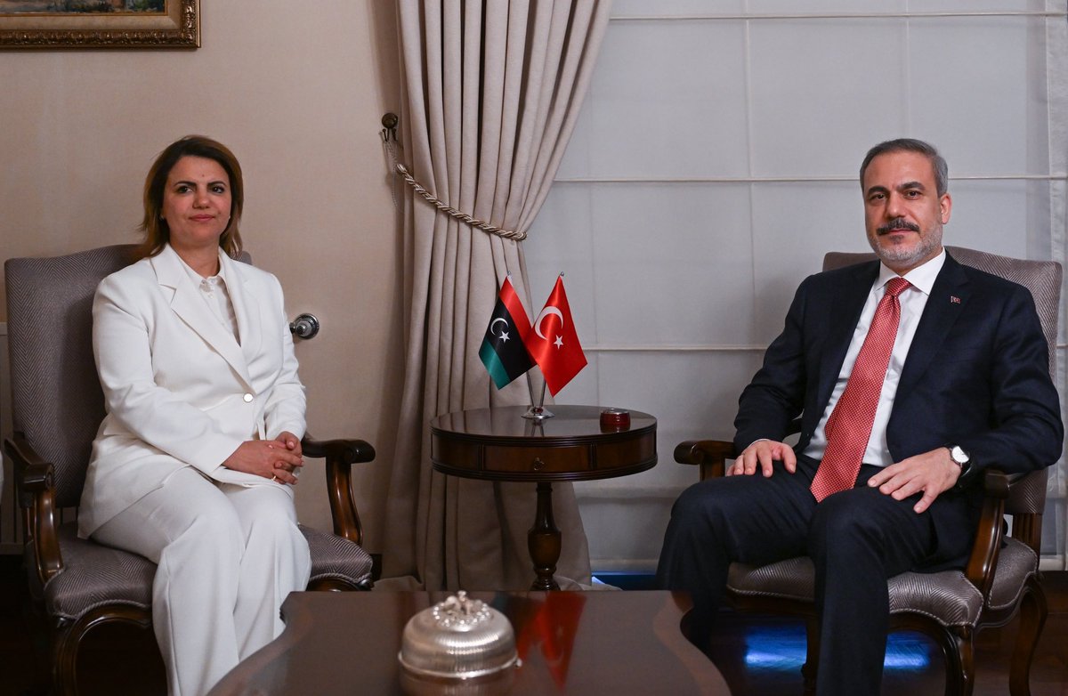 Dışişleri Bakanı Hakan Fidan, Libya Dışişleri Bakanı Necla Manguş ile Ankara'da bir araya geldi.