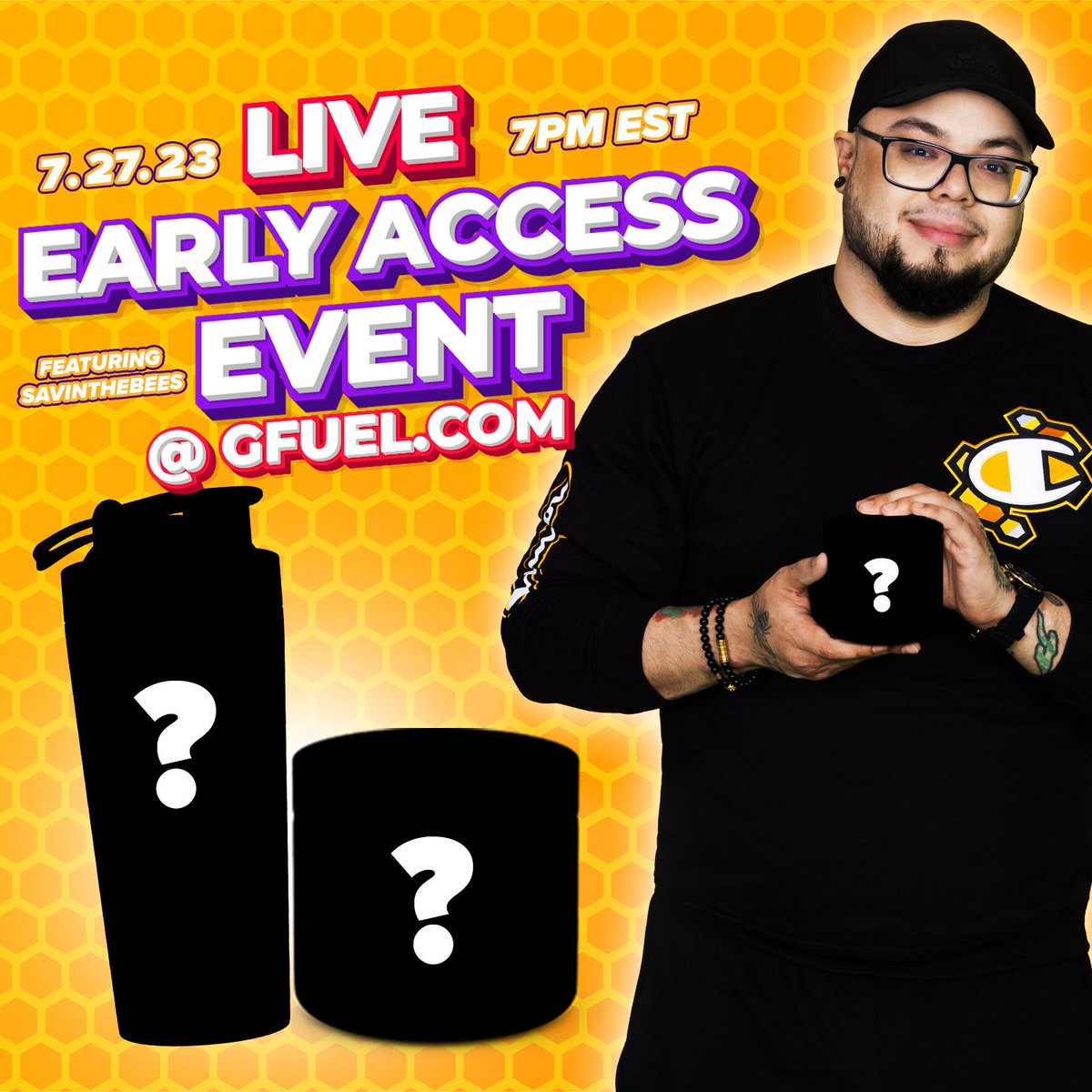 🐝 Mark your calendars & clear your schedules, people! We're comin' at ya HOT with a @SavinTheBees x #GFUEL EARLY ACCESS EVENT! #HIVESZN 🍯 

✍️ 𝗚𝗘𝗧 𝗡𝗢𝗧𝗜𝗙𝗜𝗘𝗗: GFUEL.ly/live
⏰ 𝗪𝗛𝗘𝗡: JULY 27TH! 7PM ET!
🖥️ 𝗪𝗛𝗘𝗥𝗘: GFUEL.com
