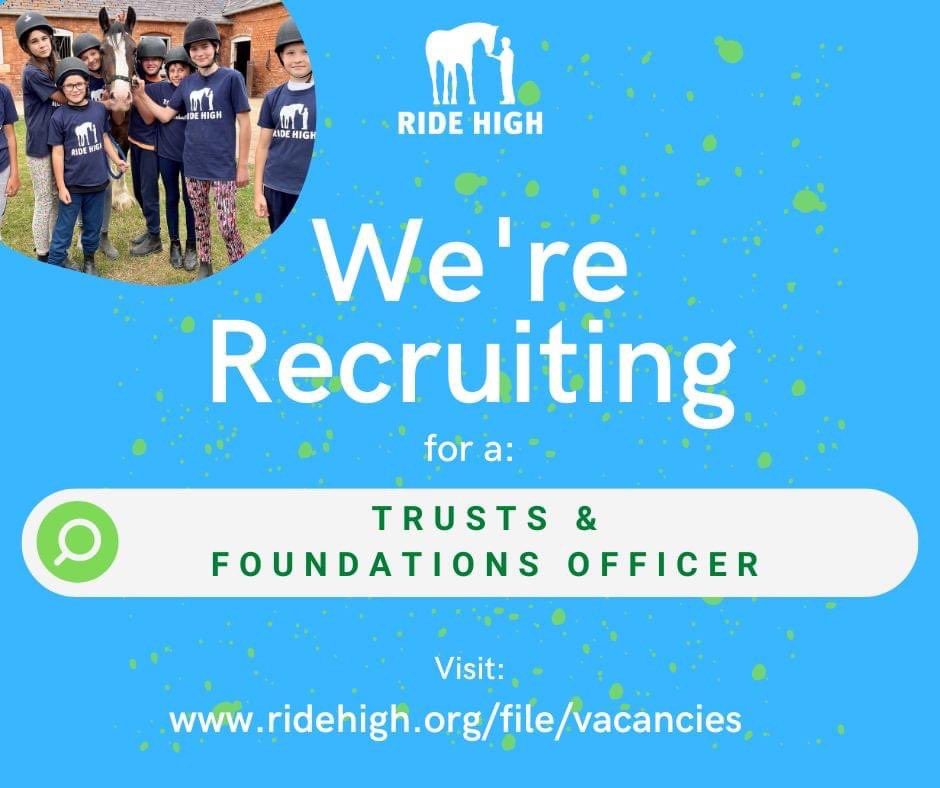 We're currently recruiting for an experienced Trusts &amp; Foundations Officer 2 join our team. Reporting 2 the CEO, the successful candidate will manage our annual grants plan and pipeline and generate income from Trusts and Foundations. 4 info: ridehigh.org/view/vacancies #charityjob