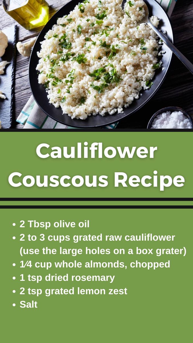 BetterHealthSto's tweet photo. Try out this delicious cauliflower couscous recipe! For full directions, visit: https://t.co/tTMTums8LU https://t.co/a7X7ErHIil