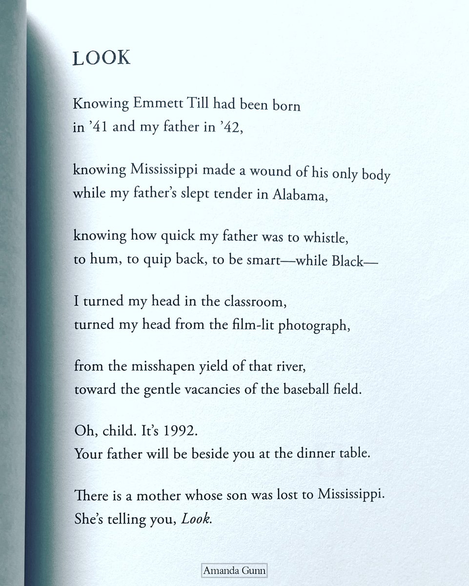 From Amanda Gunn's book, Things I Didn't Do with This Body. 

#poem #poetry #EmmettTill #apLITchat
