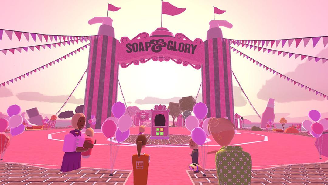 ink_overflow's tweet image. Need somewhere to take pictures with those new #recroom Barbie outfits? Check out our very pink collaboration with @SoapandGlory 
rec.net/room/SoapAndGl…
