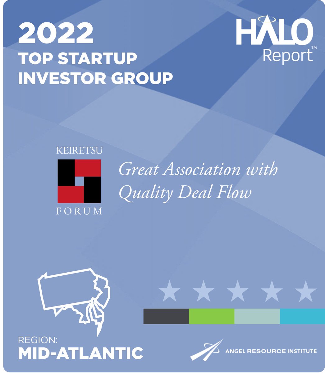 Congratulations to <a href="/KeiretsuAngels/">KeiretsuForum</a> for being an active investor in the 2022 <a href="/ARIHaloReport/">Halo Report</a>’s California, Great Lakes, Mid-Atlantic and National Regions. Download the full report at angelresource.org or learn more about Keiretsu Forum at keiretsuforum.com.